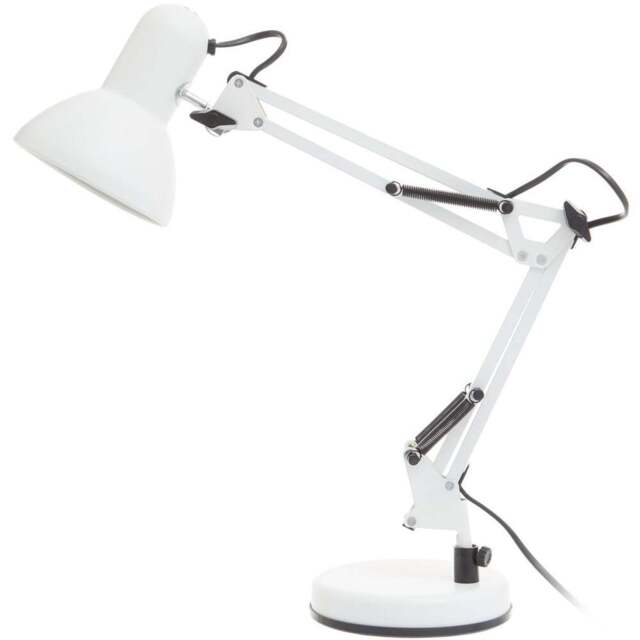 Premier Housewares Studio Matte White Metal Lamp - Size: 17 x 21 x 60cm - Wilko - image 1