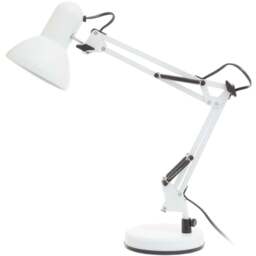 Premier Housewares Studio Matte White Metal Lamp - Size: 17 x 21 x 60cm - Wilko