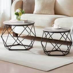 VIDA DESIGNS Brooklyn Grey Nest of Tables Set of 2 - Wilko