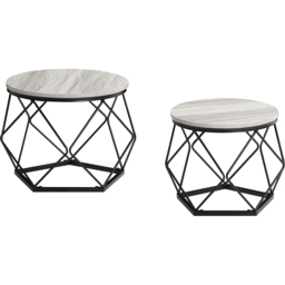 Vida Designs Brooklyn Grey Nest of Tables Set of 2 - Wilko - thumbnail 3