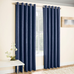 Enhanced Living Vogue Navy Thermal Blackout Eyelet Readymade Curtains 229 x 274cm - Blue - Wilko