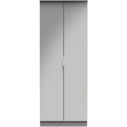 Crowndale Plymouth 2 Door Uniform Grey and Dusk Grey Tall Wardrobe Ready Assembled - Wilko - thumbnail 3