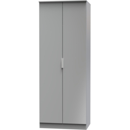 Crowndale Plymouth 2 Door Uniform Grey and Dusk Grey Tall Wardrobe Ready Assembled - Wilko - thumbnail 5