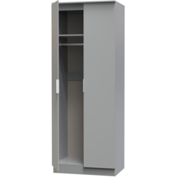 Crowndale Plymouth 2 Door Uniform Grey and Dusk Grey Tall Wardrobe Ready Assembled - Wilko - thumbnail 7