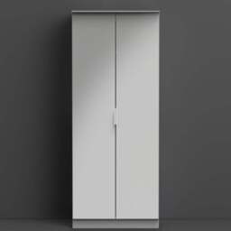 Crowndale Plymouth 2 Door Uniform Grey and Dusk Grey Tall Wardrobe Ready Assembled - Wilko - thumbnail 1