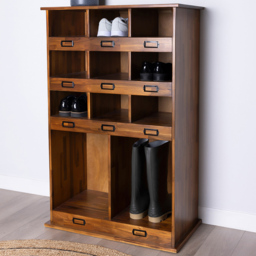Charles Bentley Charnwood Large Wooden Shoe and Boot Locker - Size: 40 x 75 x 118cm - Brown - Wilko - thumbnail 1
