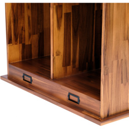 Charles Bentley Charnwood Large Wooden Shoe and Boot Locker - Size: 40 x 75 x 118cm - Brown - Wilko - thumbnail 6