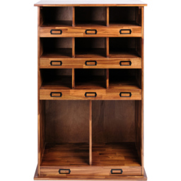 Charles Bentley Charnwood Large Wooden Shoe and Boot Locker - Size: 40 x 75 x 118cm - Brown - Wilko - thumbnail 4