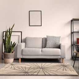 Esselle Home Aura Starburst Natural and Charcoal Rug 200 x 290cm - Grey - Wilko - thumbnail 3