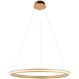 Merano Syracuse Satin Gold White Pendant Ceiling Lamp - Size: 75.5 x 75.5 x 155cm - Wilko - thumbnail 1