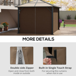 Outsunny 3 x 4m Brown Universal Gazebo Replacement Sidewall Panel 4 Pack - Wilko - thumbnail 6