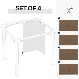 Outsunny 3 x 4m Brown Universal Gazebo Replacement Sidewall Panel 4 Pack - Wilko - thumbnail 5