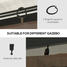 Outsunny 3 x 4m Brown Universal Gazebo Replacement Sidewall Panel 4 Pack - Wilko - thumbnail 7