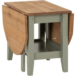 Seconique Santos Single Shelf Drop Leaf Green Distressed Waxed Pine Coffee Table - Grey - Wilko - thumbnail 4