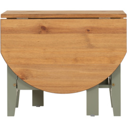 Seconique Santos Single Shelf Drop Leaf Green Distressed Waxed Pine Coffee Table - Grey - Wilko - thumbnail 5