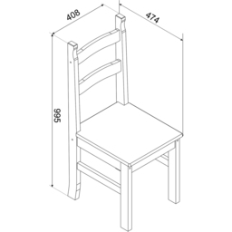 Core Products Corona Set of 2 Linea Black Ladder Back Dining Chair - Wilko - thumbnail 5