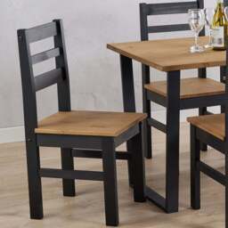 Core Products Corona Set of 2 Linea Black Ladder Back Dining Chair - Wilko