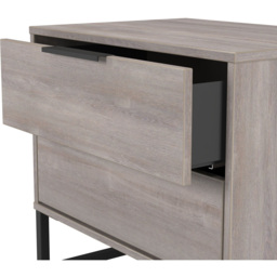 Crowndale Hong Kong 2 Drawer Grey Oak Side Table Ready Assembled - Size: 60 x 58 x 40cm - Wilko - thumbnail 7