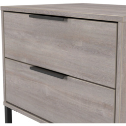 Crowndale Hong Kong 2 Drawer Grey Oak Side Table Ready Assembled - Size: 60 x 58 x 40cm - Wilko - thumbnail 6