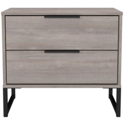 Crowndale Hong Kong 2 Drawer Grey Oak Side Table Ready Assembled - Size: 60 x 58 x 40cm - Wilko - thumbnail 3