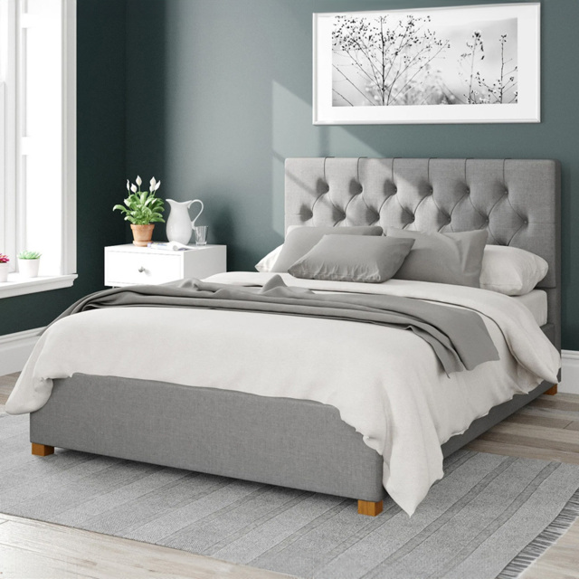 Aspire Olivier Small Double Grey Saxon Twill Ottoman Bed - Aspire Beds - Wilko - image 1