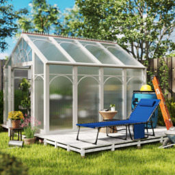 Outsunny Grey 5 Level Adjustable Folding Sun Lounger with Side Table - Size: 31 x 60 x 190cm - Blue - Wilko - thumbnail 5