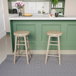 Chef Vida Pine Wooden Revolving Bar Stool - Size: 64 x 32 x 32cm - Brown - Wilko - thumbnail 5