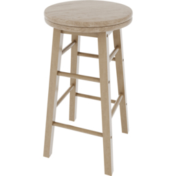 Chef Vida Pine Wooden Revolving Bar Stool - Size: 64 x 32 x 32cm - Brown - Wilko - thumbnail 3