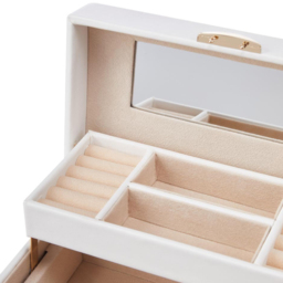 H&O Direct Single Drawer White Jewellery Box - Size: 12 x 21 x 13cm - Wilko - thumbnail 5