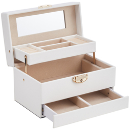 H&O Direct Single Drawer White Jewellery Box - Size: 12 x 21 x 13cm - Wilko - thumbnail 3