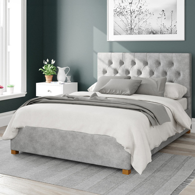 Aspire Olivier Small Double Silver Kimiyo Linen Ottoman Bed - Aspire Beds - Wilko - image 1