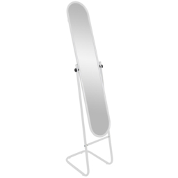 Harbour Housewares White Round Full Length Mirror 153 x 30cm - Size: 153 x 30 x 30cm - Wilko