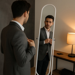 Harbour Housewares White Round Full Length Mirror 153 x 30cm - Size: 153 x 30 x 30cm - Wilko - thumbnail 5