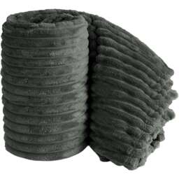 Velosso Bellissima Charcoal Plush Throw 200 x 240cm - Size: 200 x 240 x 1cm - Wilko
