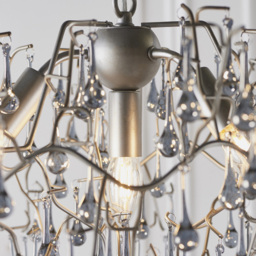 Merano Rimini Tinted Glass Aged Silver and Smokey Grey 4 Light Ceiling Pendant - Size: 75 x 75 x 110cm - Wilko - thumbnail 5