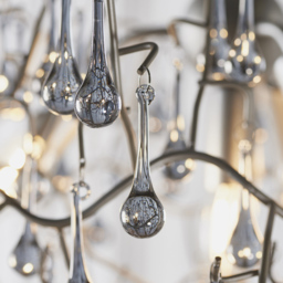 Merano Rimini Tinted Glass Aged Silver and Smokey Grey 4 Light Ceiling Pendant - Size: 75 x 75 x 110cm - Wilko - thumbnail 7
