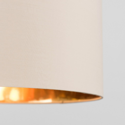 ValueLights Reni Beige and Metallic Gold XL Ceiling Drum Lamp Shade - Size: 45 x 25 x 45cm - Cream - Wilko - thumbnail 4
