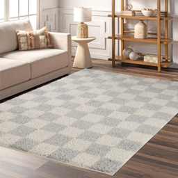 Desire Rugs Chester Grey Shaggy Checkered Rug 120 x 170cm - Size: 170 x 120 x 3cm - Wilko - thumbnail 6
