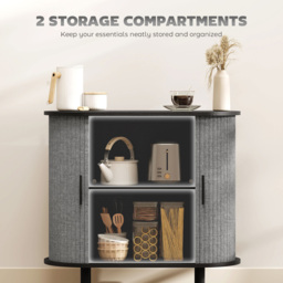 Portland 2 Sliding Doors Grey Modern Tambour Sideboard - Size: 15 x 48 x 92cm - Wilko - thumbnail 7