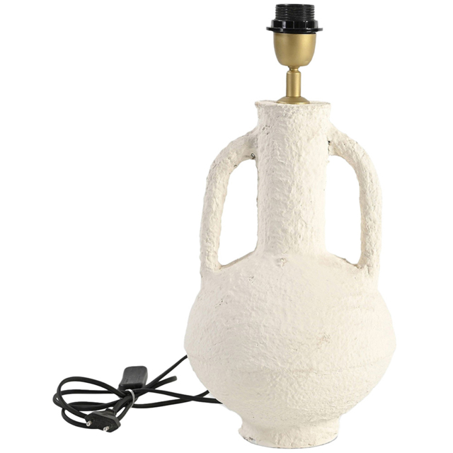 IH Design Paper Mache Sculptural Table Lamp Base with Open Arms - Size: 46 x 24 x 24cm - White - Wilko