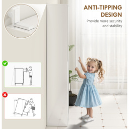 Kleankin Single Door High Gloss White Tall Bathroom Cabinet with Mirror - Size: 162.0 cm x 28.0 cm x 32.0 cmcm - Wilko - thumbnail 7
