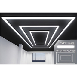 Ener-J 3 Rectangle Designer Ceiling Light - Size: 120 x 40 x 20cm - White - Wilko - thumbnail 4