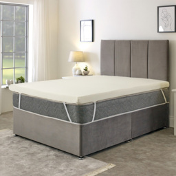 Starlight Beds Small Double Memory Foam Mattress Topper with Elastic Straps 1 inch - White - Wilko - thumbnail 3