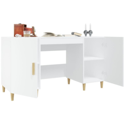 vidaXL 2 Door Computer Desk White - Size: 75 x 140 x 50cm - Wilko - thumbnail 4