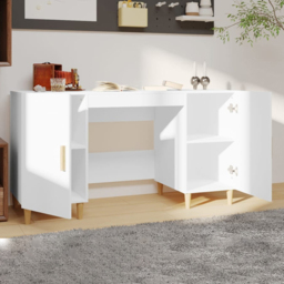 vidaXL 2 Door Computer Desk White - Size: 75 x 140 x 50cm - Wilko