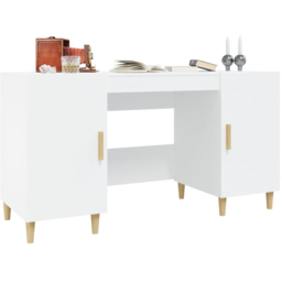vidaXL 2 Door Computer Desk White - Size: 75 x 140 x 50cm - Wilko - thumbnail 5