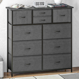 Portland 10 Drawer Black Chest of Drawers - Wilko - thumbnail 1