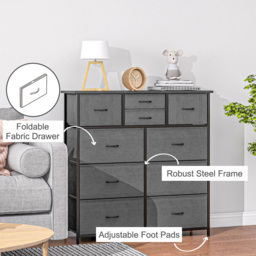 Portland 10 Drawer Black Chest of Drawers - Wilko - thumbnail 6