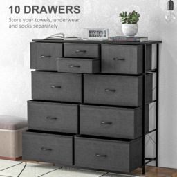 Portland 10 Drawer Black Chest of Drawers - Wilko - thumbnail 5
