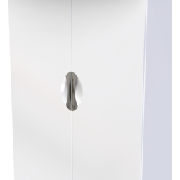 Crowndale Camden 2 Door White Gloss and White Midi Wardrobe Ready Assembled - White Gloss & White - Wilko - thumbnail 7